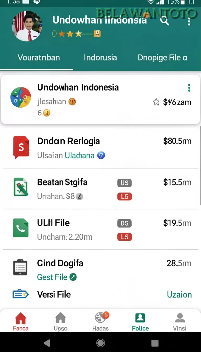 Cuplikan layar VIVATOGEL — menu navigasi
