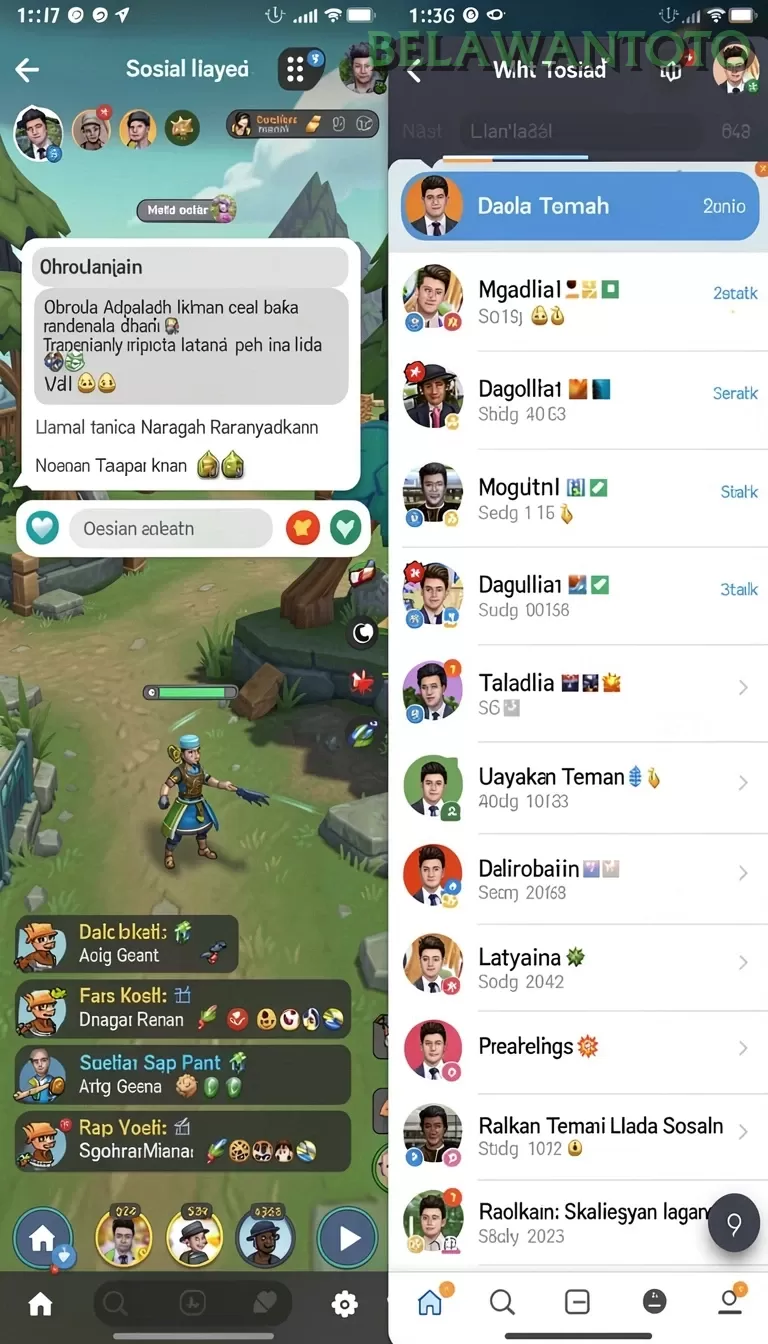 Cuplikan layar UPDATES — pengaturan akun